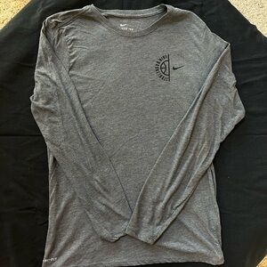 Nike Gray Long Sleeve Tee Heathered Texture